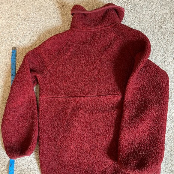 Madewell XXS Red Half-Zip Polartech Sherpa Fleece, Gently Used, Kangaroo Pocket - Picture 4 of 10